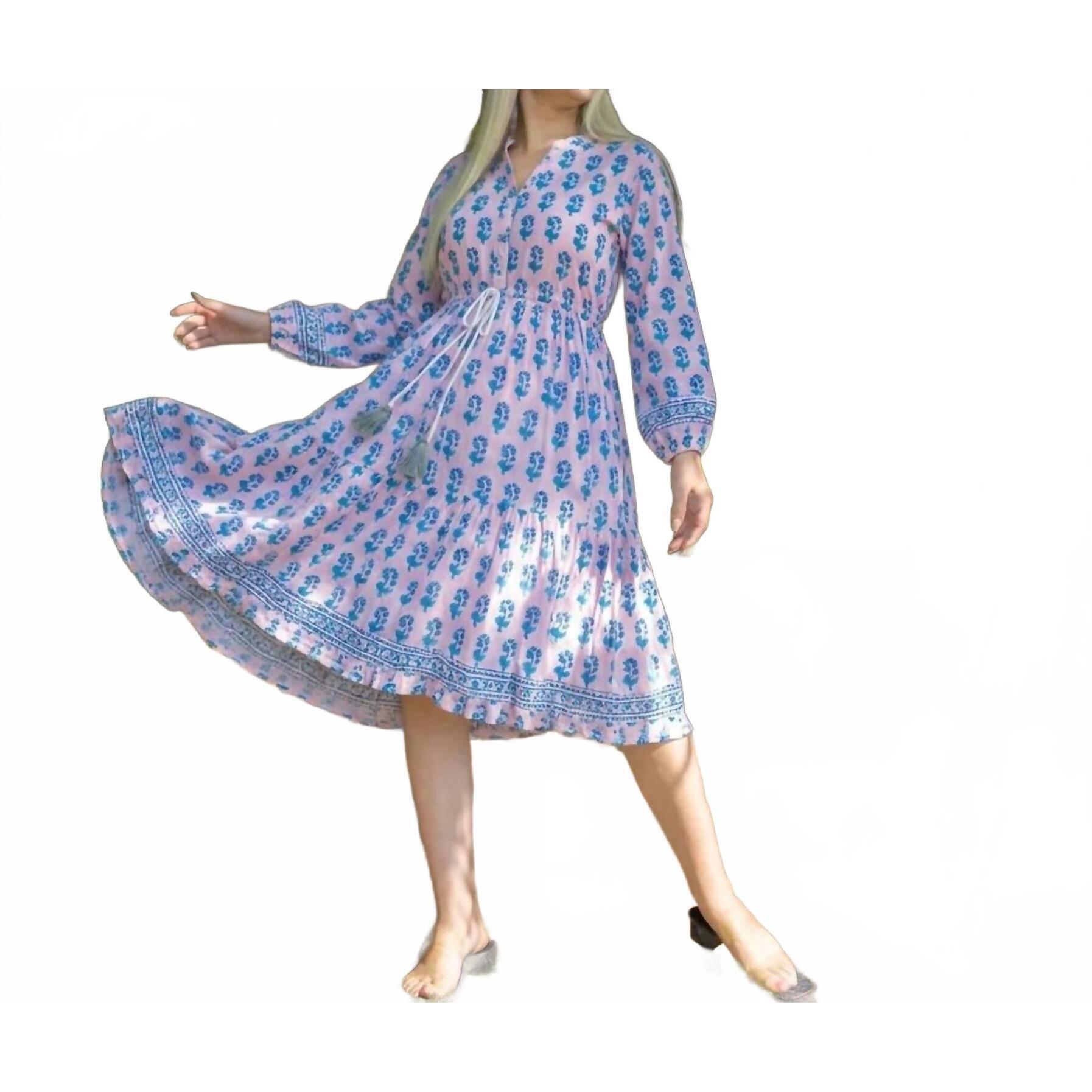 New Sohana Andrea Dress In Pink Blue